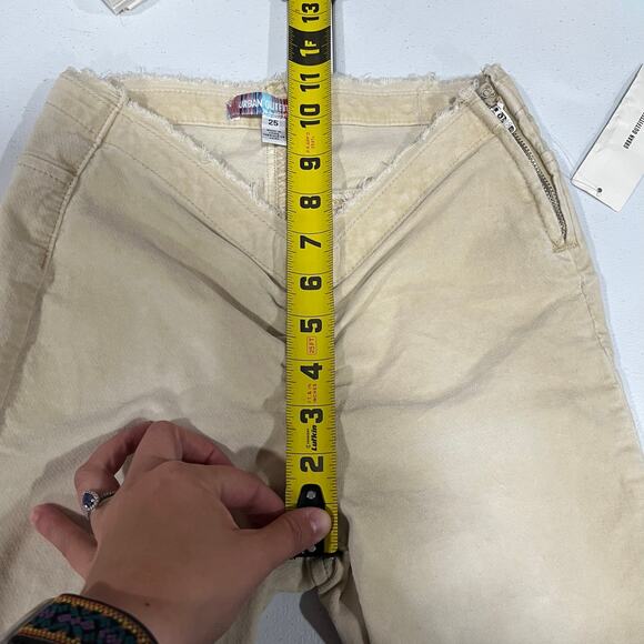 New Urban Outfitters Pants Women's Size 25 Flare Leg Ruched V-Front Pants Ivory - Picture 6 of 7